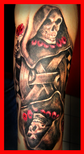 Looking for unique Darrin White Tattoos?  Skull card